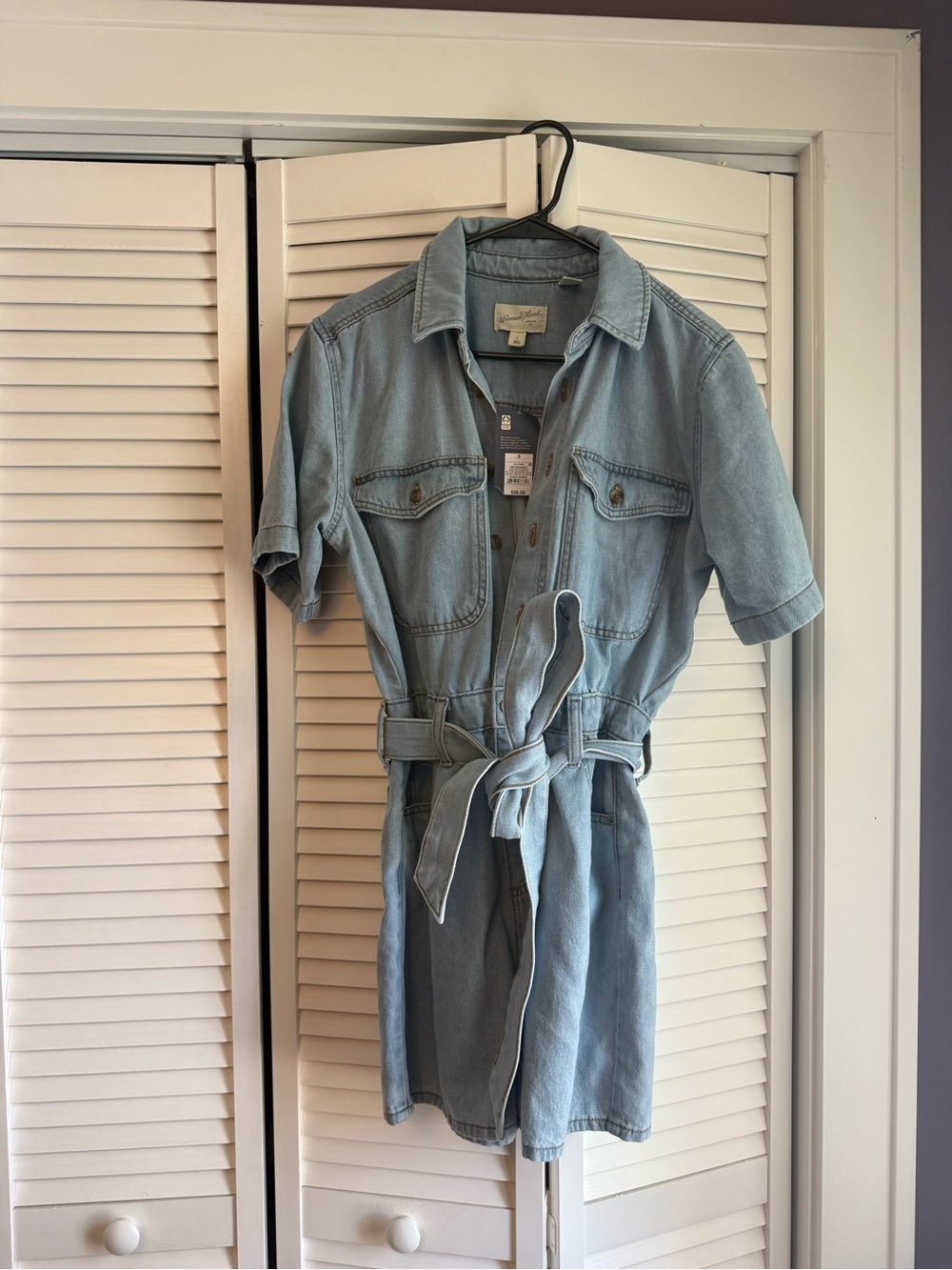 Universal Thread Light Blue Denim Romper with Front Pockets